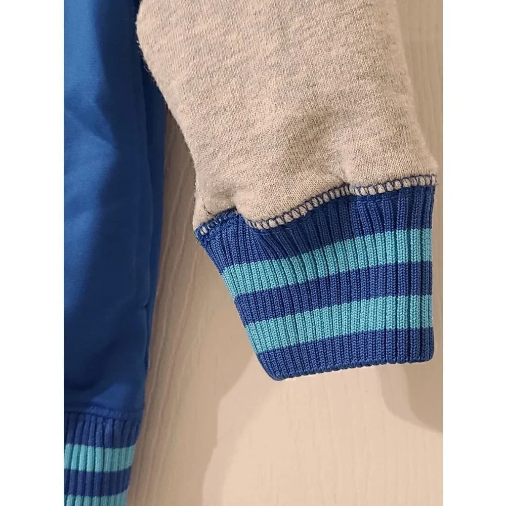 H&M Boy’s Blue Hooded Color Block Zip Closure Track Jacket Size 2-4YR